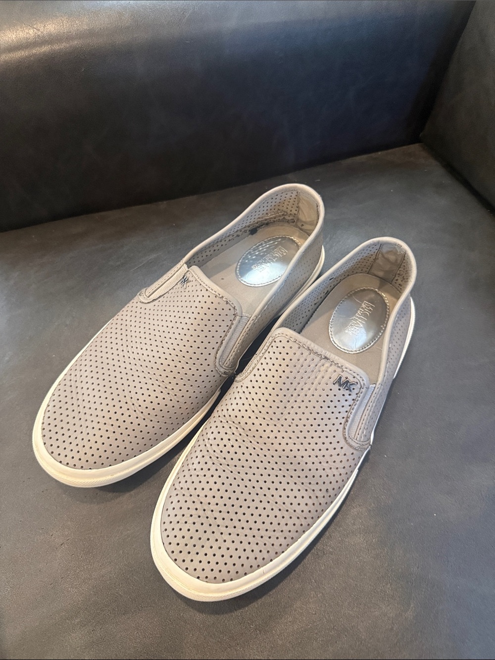 Michael Kors Men's Light Gray Perforated Slip-On Loafers